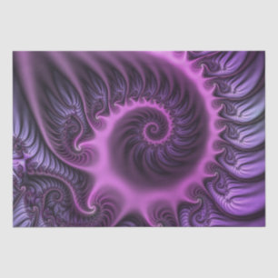 Vivid Abstract Cool Pink Purple Fractal Art Spiral Tissue Paper