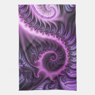 Vivid Abstract Cool Pink Purple Fractal Art Spiral Towel