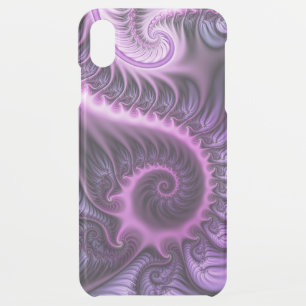 Vivid Abstract Cool Pink Purple Fractal Art Spiral iPhone XS Max Case