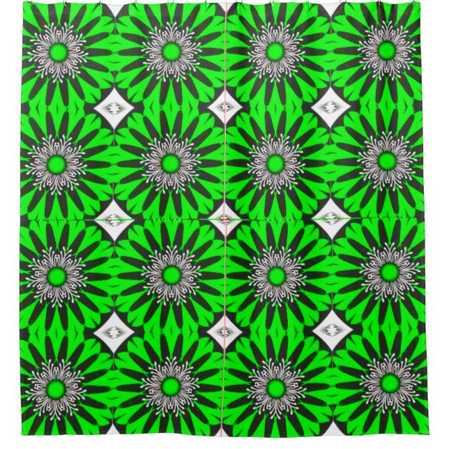 Vivid Abstract Digital Art Shower Curtain" Curtain (Front)