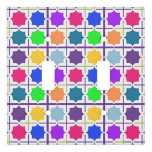 Vivid Abstract Geometric Pattern in Bold Colors Light Switch Cover