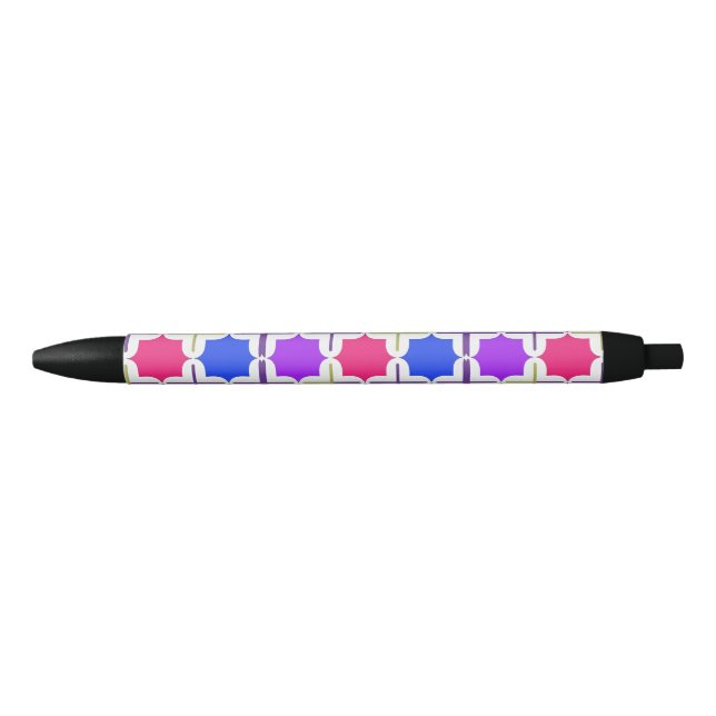 Vivid Abstract Geometric Pattern in Bold Colors Pen (Front)
