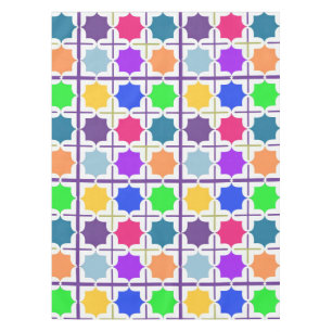 Vivid Abstract Geometric Pattern in Bold Colors Tablecloth