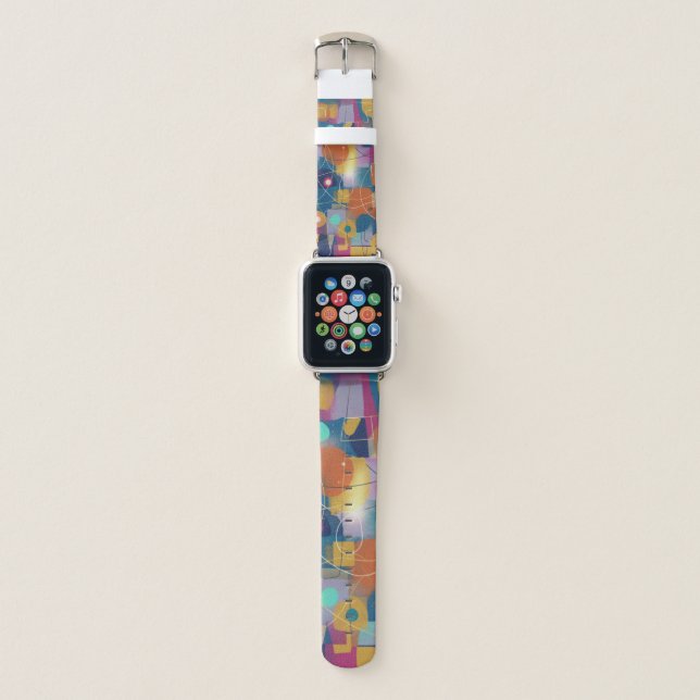 Vivid Abstract Waves Apple Watch Band (Front)
