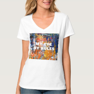 Vivid Abstraction – Oil Paint Chaos on Artist’s Pa T-Shirt