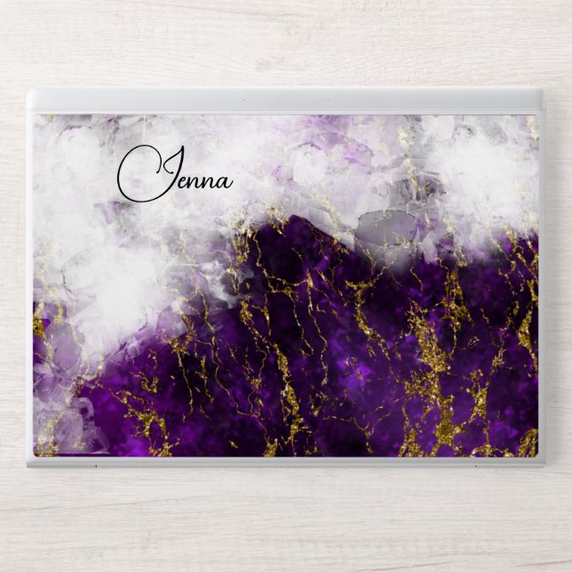  Vivid Amethyst Crystal Gold  HP Laptop Skin (Front)