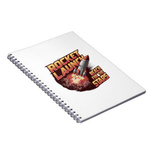 Vivid and Bold Rocket Launch Notebook