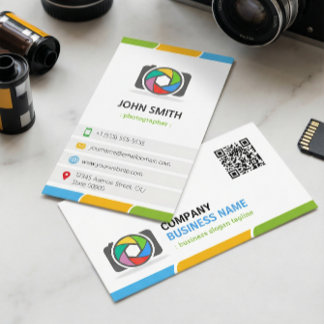 Vivid and Colorful Photography with QR Code Business Card