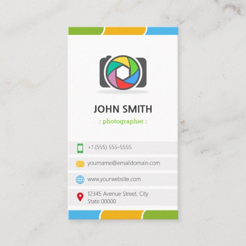 Customizable Vivid and Colorful Photography with QR Code Business Card