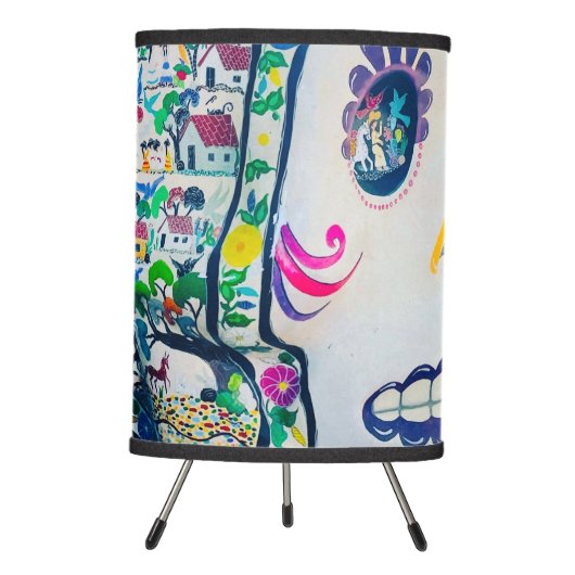 Vivid and Vibrant Mexican Art  Table Lamp (Front)