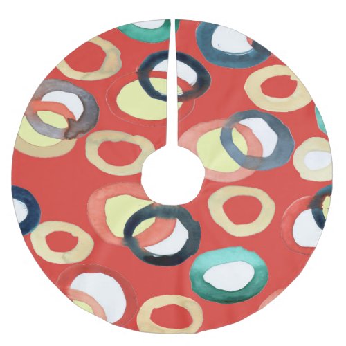 Vivid Aquarelle Abstract Background Art Brushed Polyester Tree Skirt