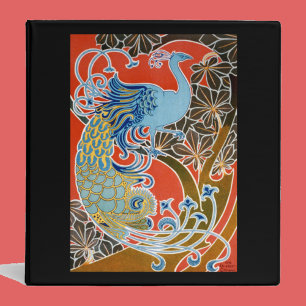 Vivid Art Nouveau Peacock Binder
