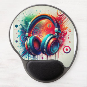 Vivid Artistic Headphones Gel Mouse Pad