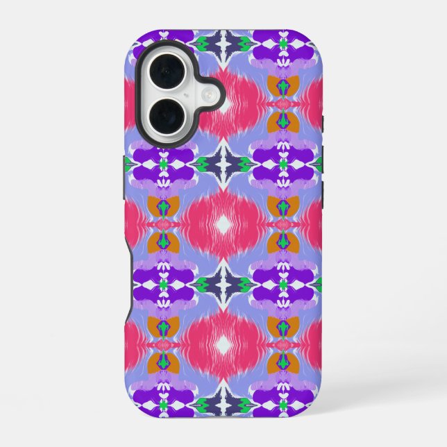 Vivid Aurora Kaleidoscope Electric Bloom iPhone Case (Back)