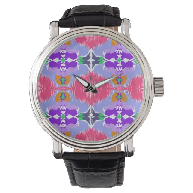 Vivid Aurora Kaleidoscope Electric Bloom Watch (Front)
