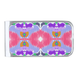 Vivid Aurora Kaleidoscope Electric Silver Finish Money Clip