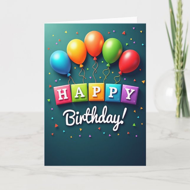 Vivid Balloons Birthday Card (Front)