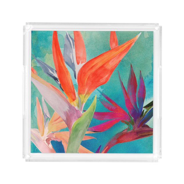 Vivid Birds of Paradise Acrylic Tray (Front)