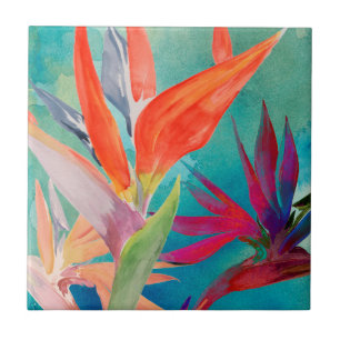 Vivid Birds of Paradise Ceramic Tile