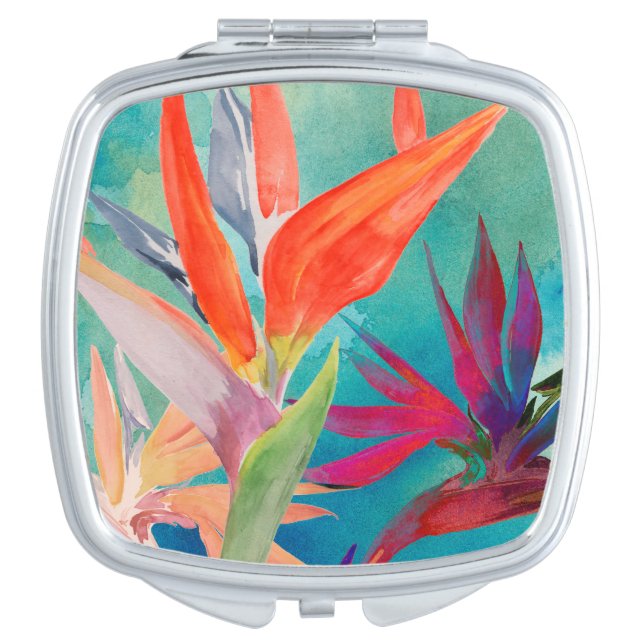 Vivid Birds of Paradise Compact Mirror (Front)