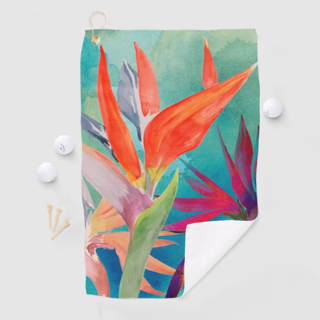 Vivid Birds of Paradise Golf Towel (InSitu)