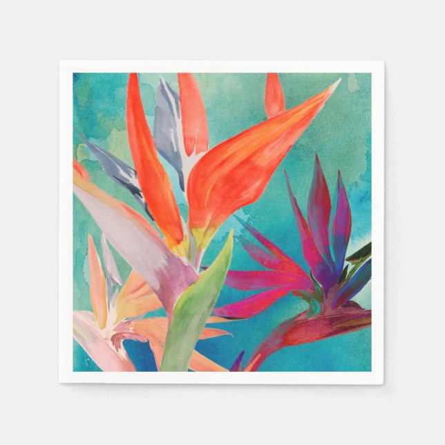 Vivid Birds of Paradise Napkins (Front)