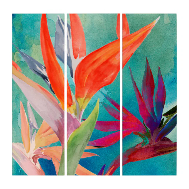 Vivid Birds of Paradise Triptych | Zazzle