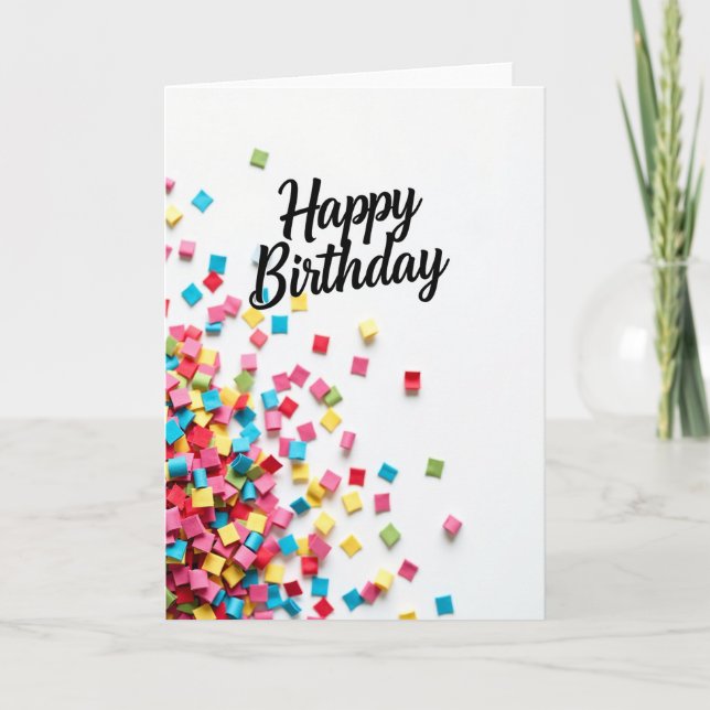 Vivid Birthday Cascade Card (Front)