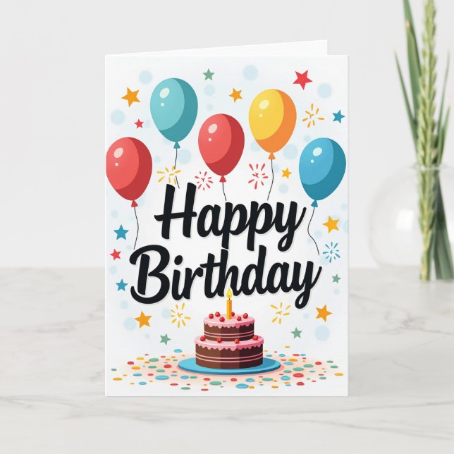Vivid Birthday Celebration Card (Front)