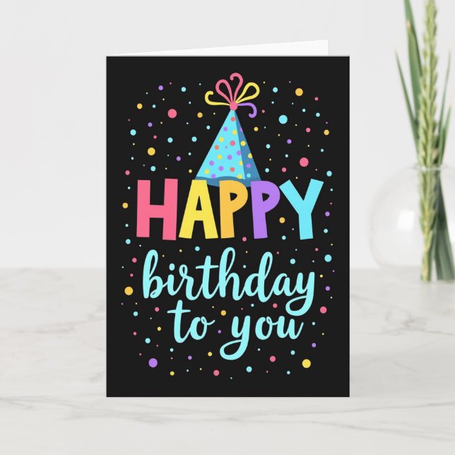Vivid Birthday Confetti Card (Front)