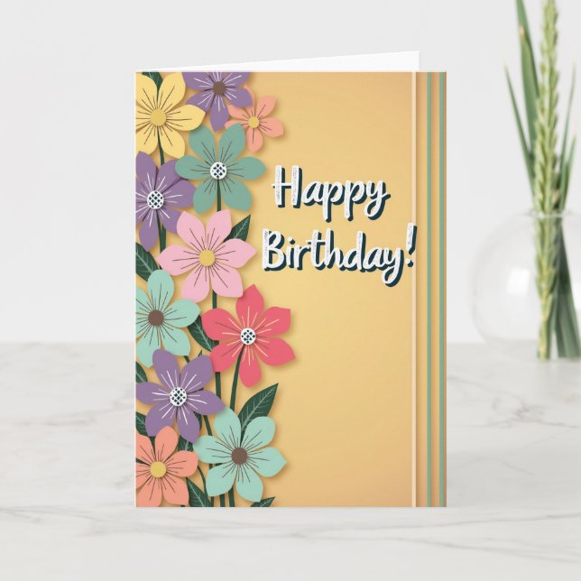 Vivid Birthday Graphic Card (Front)