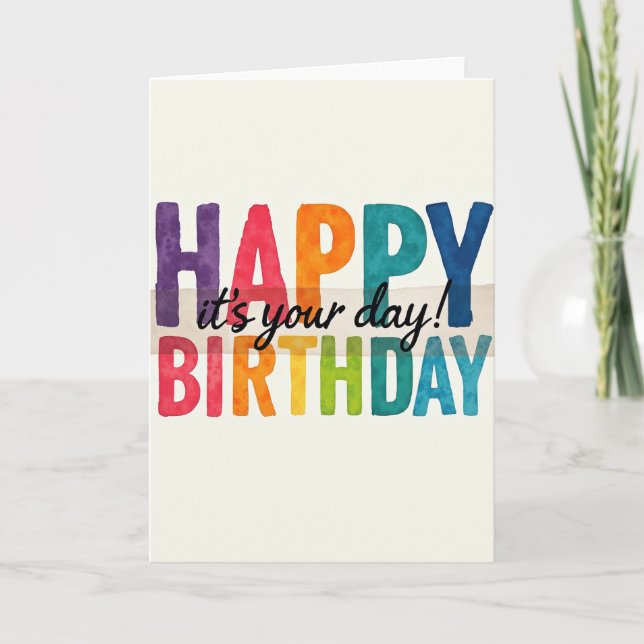 Vivid Birthday Typeface Card (Front)