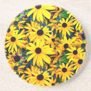 Vivid Black Eyed Susan Rudbeckia Melange Coaster