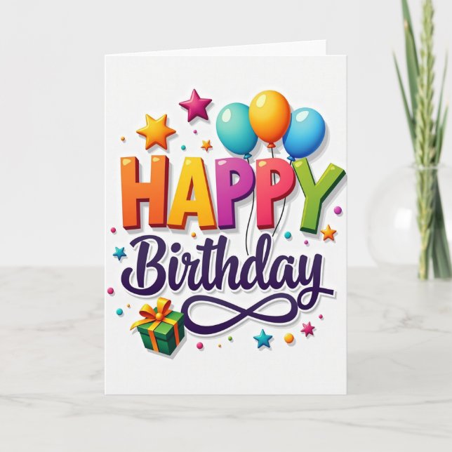 Vivid Block Birthday Card (Front)