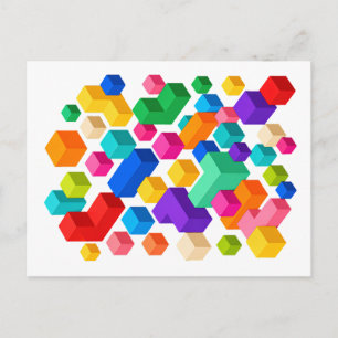 Vivid Blockscape Postcard