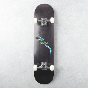 Vivid Blue and Green Fractal Lizard Sticker