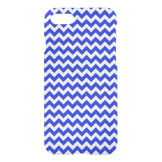 Vivid Blue and White Zig Zag Chevron Uncommon iPhone Case (Back)