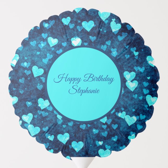 Vivid Blue Hearts Balloon (Back)