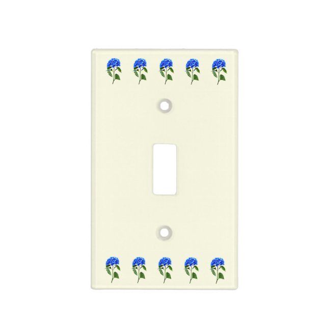 Vivid Blue Hydrangea Light Switch Cover (Front)
