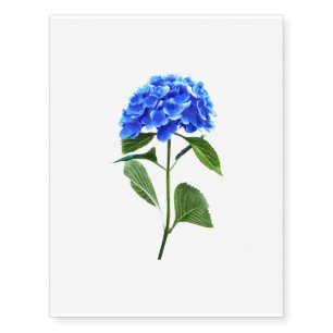 Vivid Blue Hydrangea Temporary Tattoos