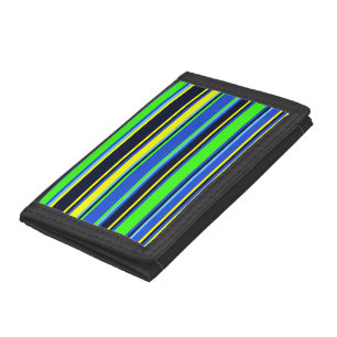 Vivid Blue, Lime, & Yellow Striped Photo Wallet