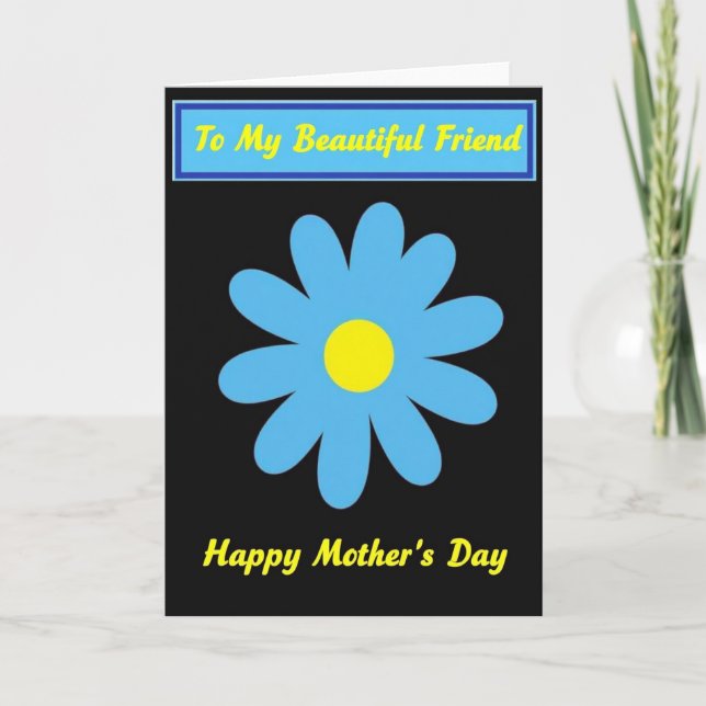 Vivid Blue Mothers Day Card (Front)