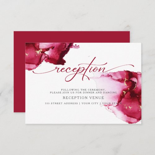 Vivid Burgundy Wine Red Abstract Watercolor Invitation