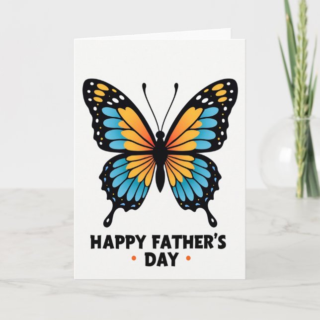 Vivid Butterfly Fathers Day Card (Front)