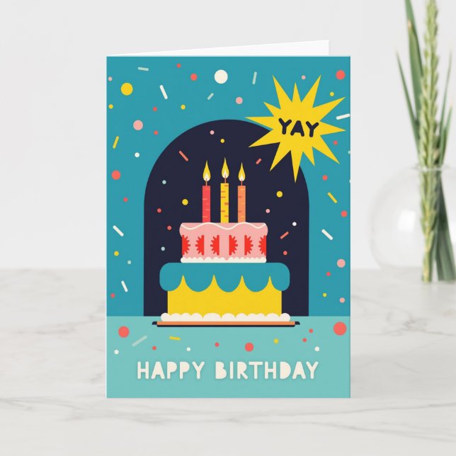 Vivid Cake Birthday Card (Front)