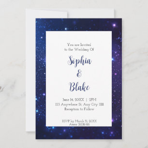 Vivid Celestial Starry Night Wedding Invitation