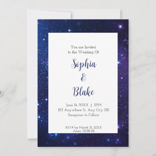 Vivid Celestial Starry Night Wedding Invitation