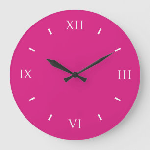 Vivid Cerise Top Color Design Large Clock