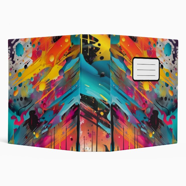 Vivid Chaos Splash Graffiti 3 Ring Binder (Background)
