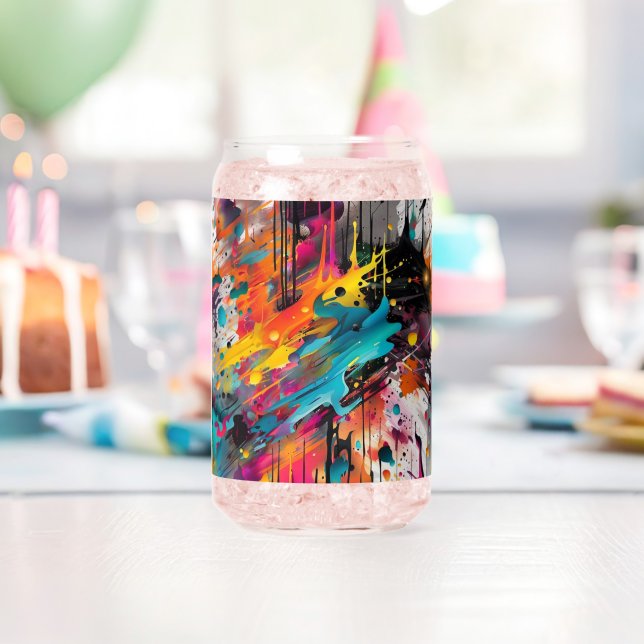 Vivid Chaos Splash Graffiti Can Glass (Insitu (Birthday))